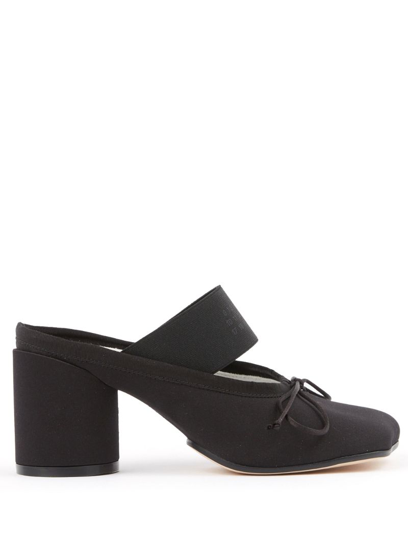 Black Ballet-style Suede Mules