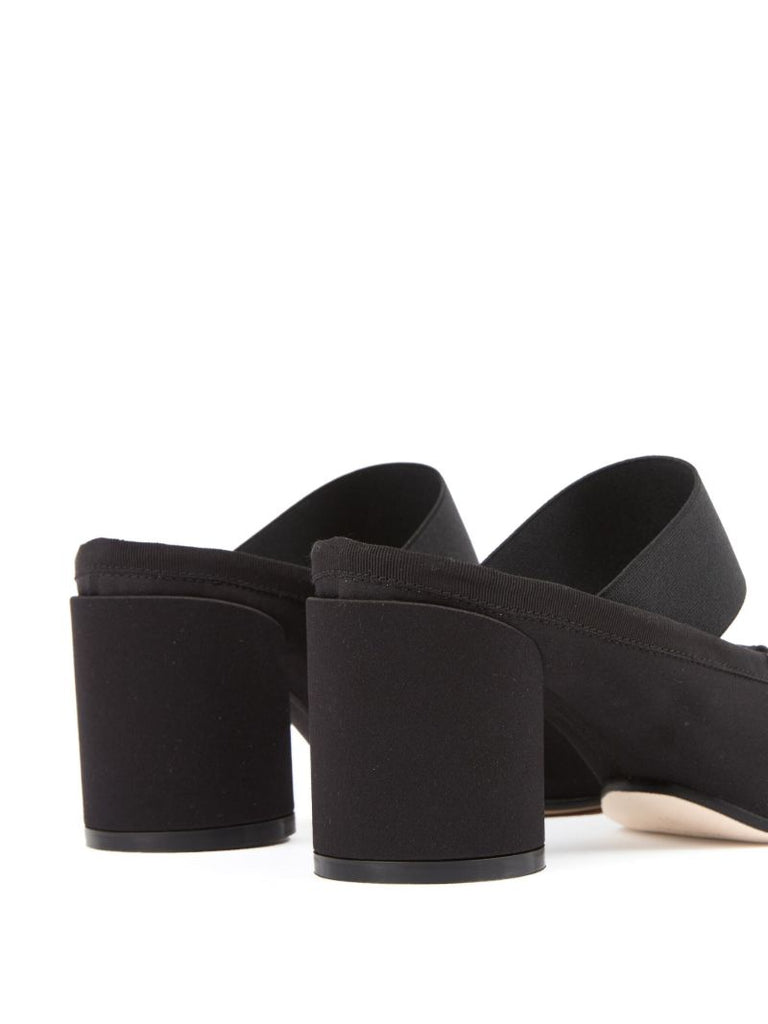 Black Ballet-style Suede Mules