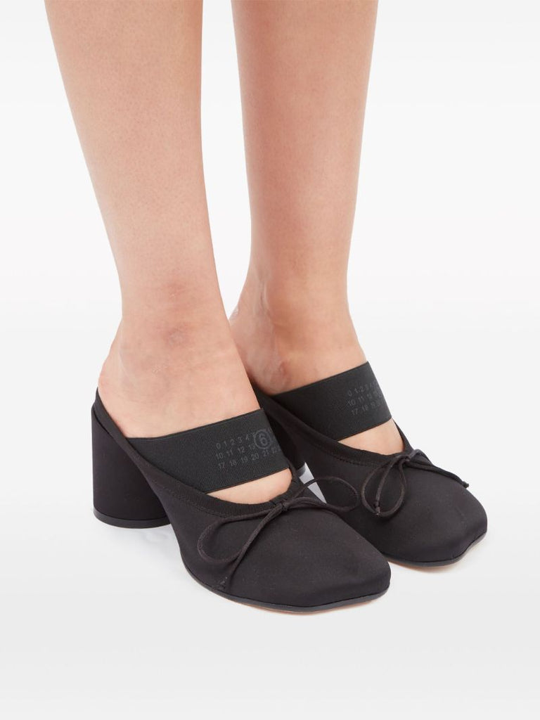 Black Ballet-style Suede Mules