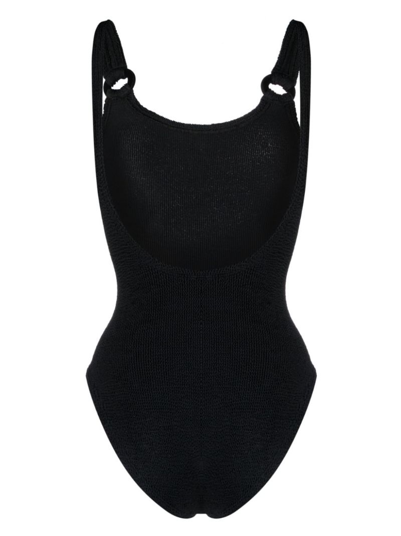 Black Domino Crinkled Swimsuit