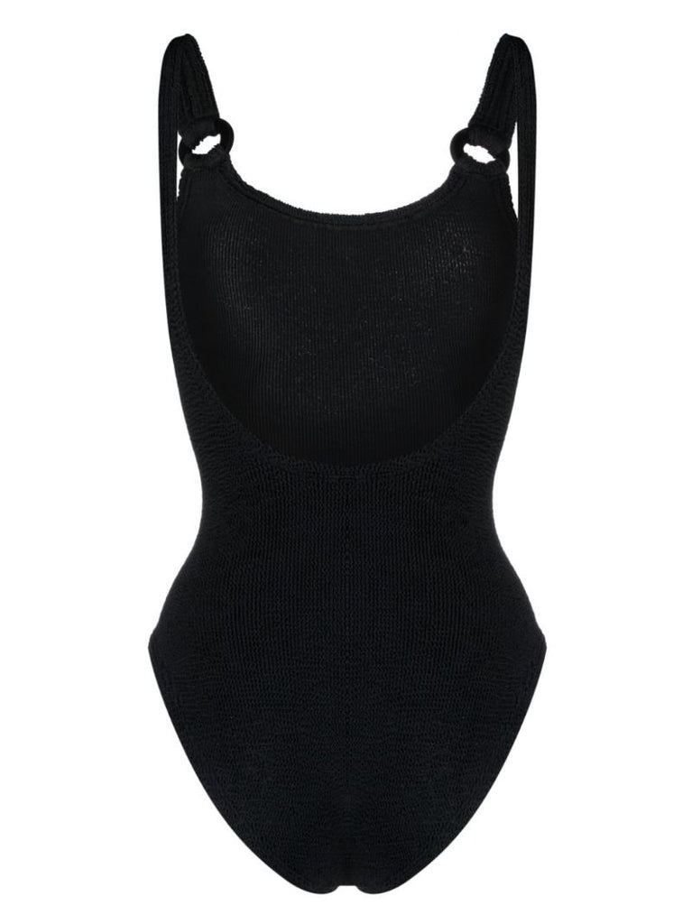 Black Domino Crinkled Swimsuit