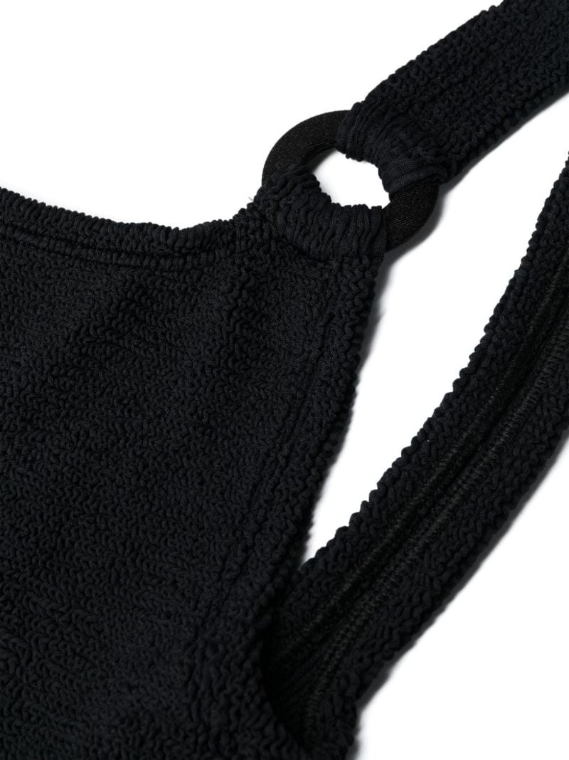 Black Domino Crinkled Swimsuit