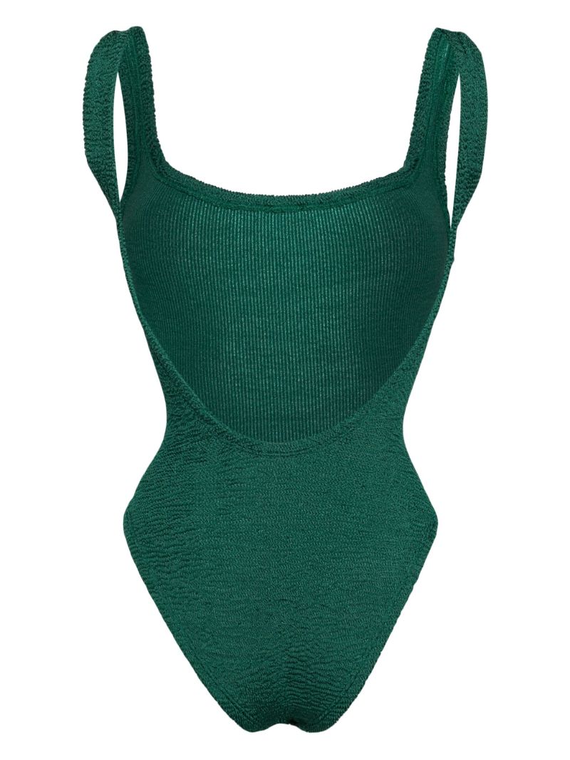 Crinkled Square-neck Swimsuit