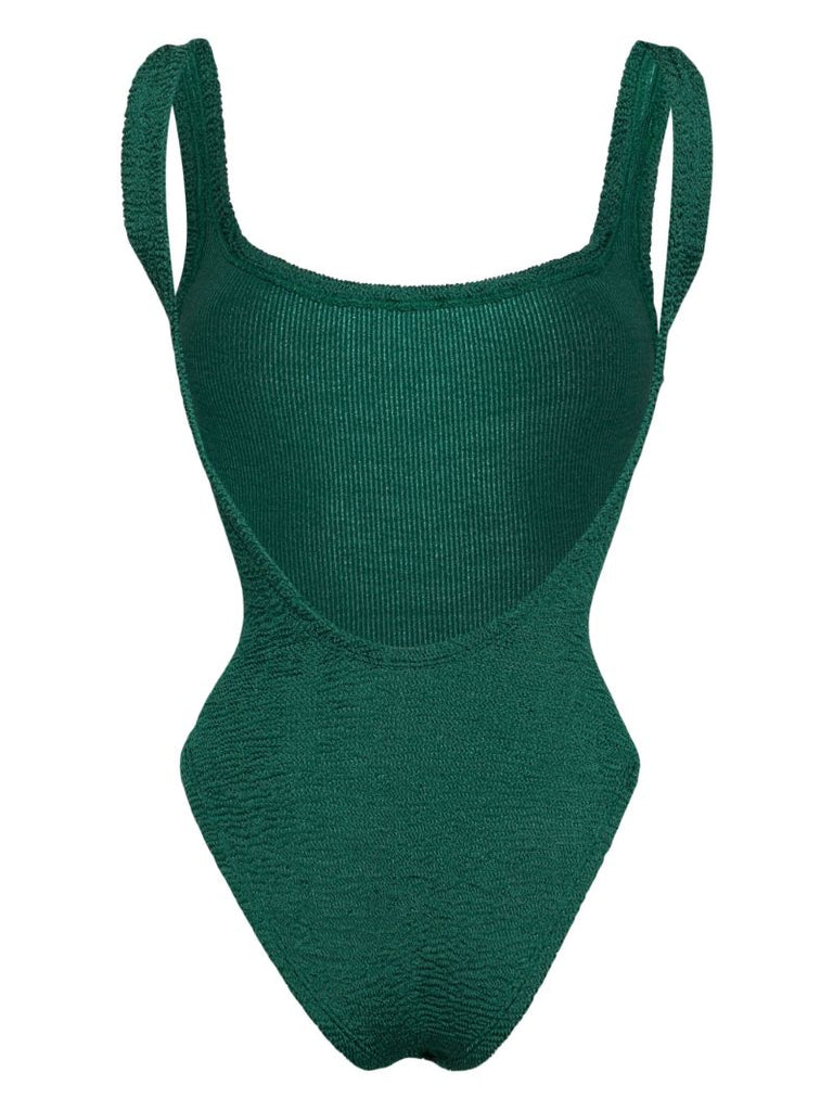 Crinkled Square-neck Swimsuit
