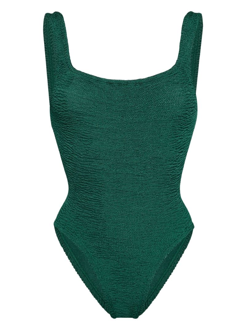 Crinkled Square-neck Swimsuit