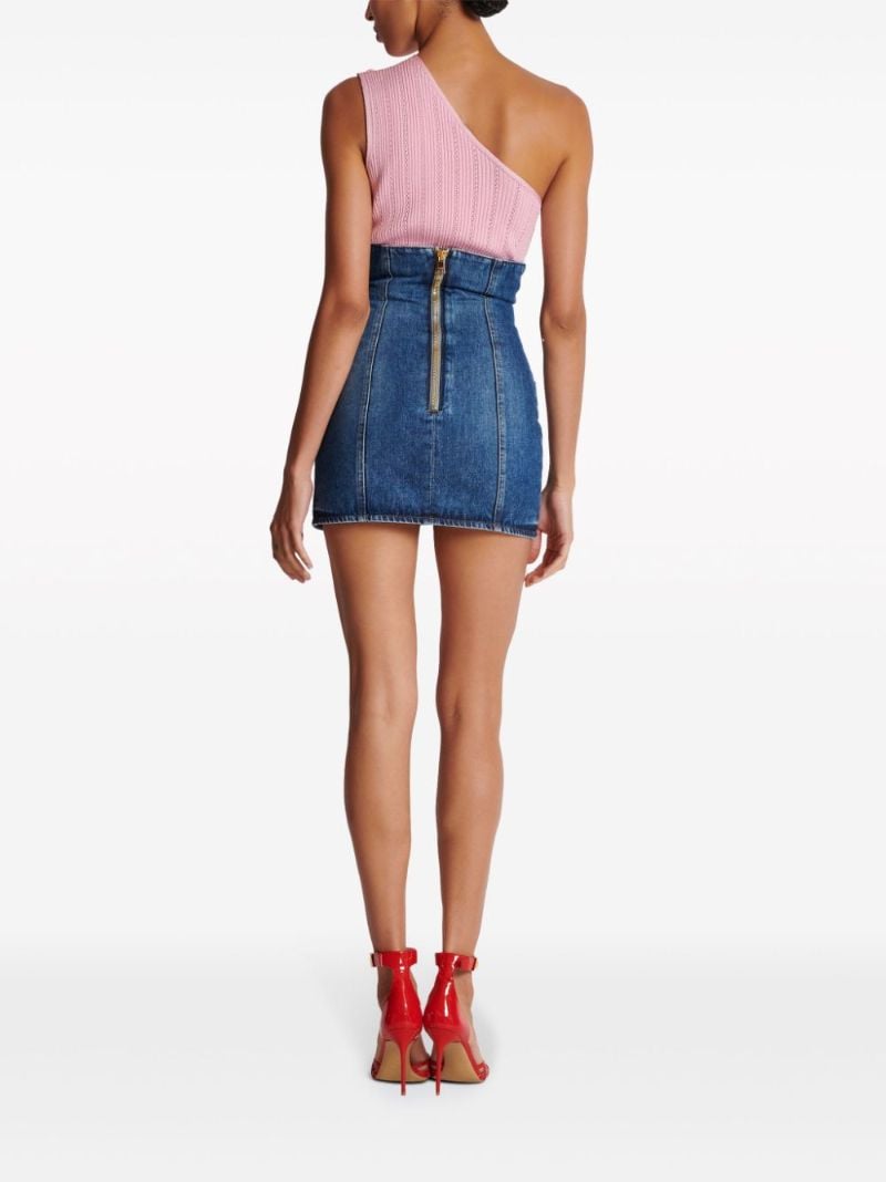 Blue Denim Pencil Mini Skirt