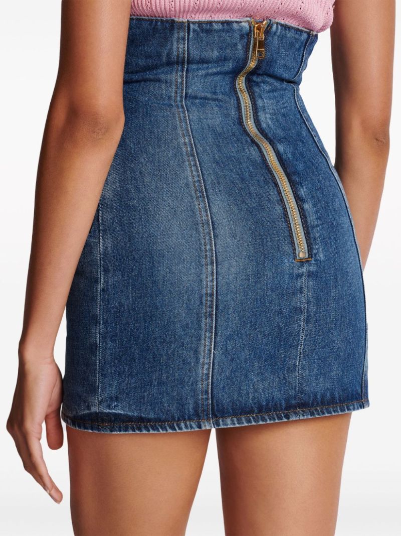 Blue Denim Pencil Mini Skirt