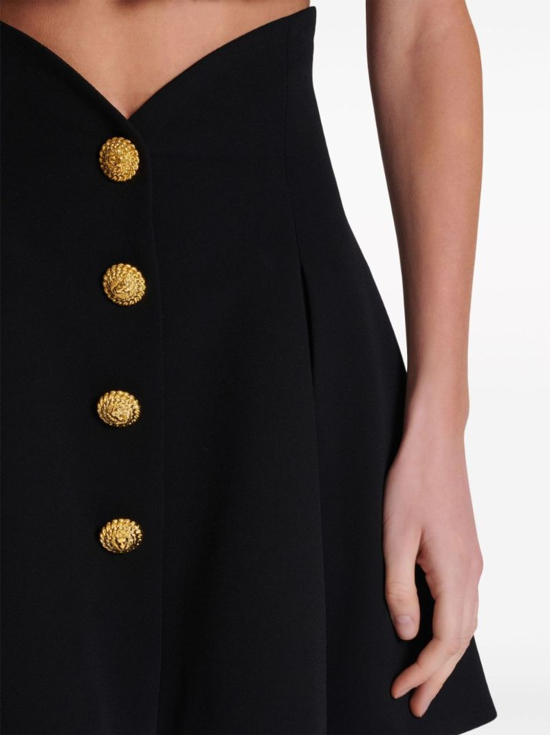 Black A-line Pleated Mini Skirt