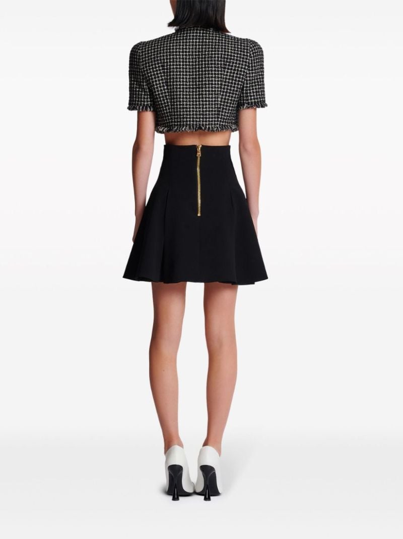 Black A-line Pleated Mini Skirt