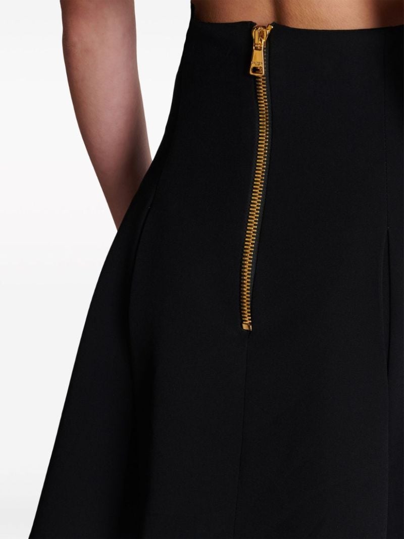 Black A-line Pleated Mini Skirt