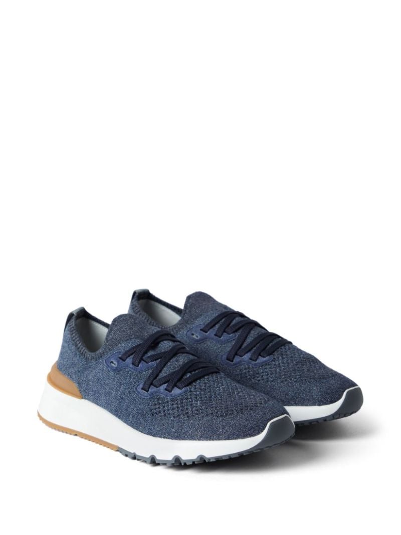 Blue Knitted Sneakers