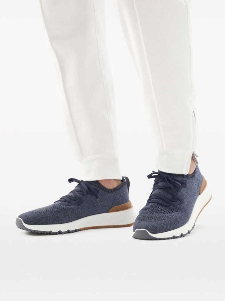 Blue Knitted Sneakers