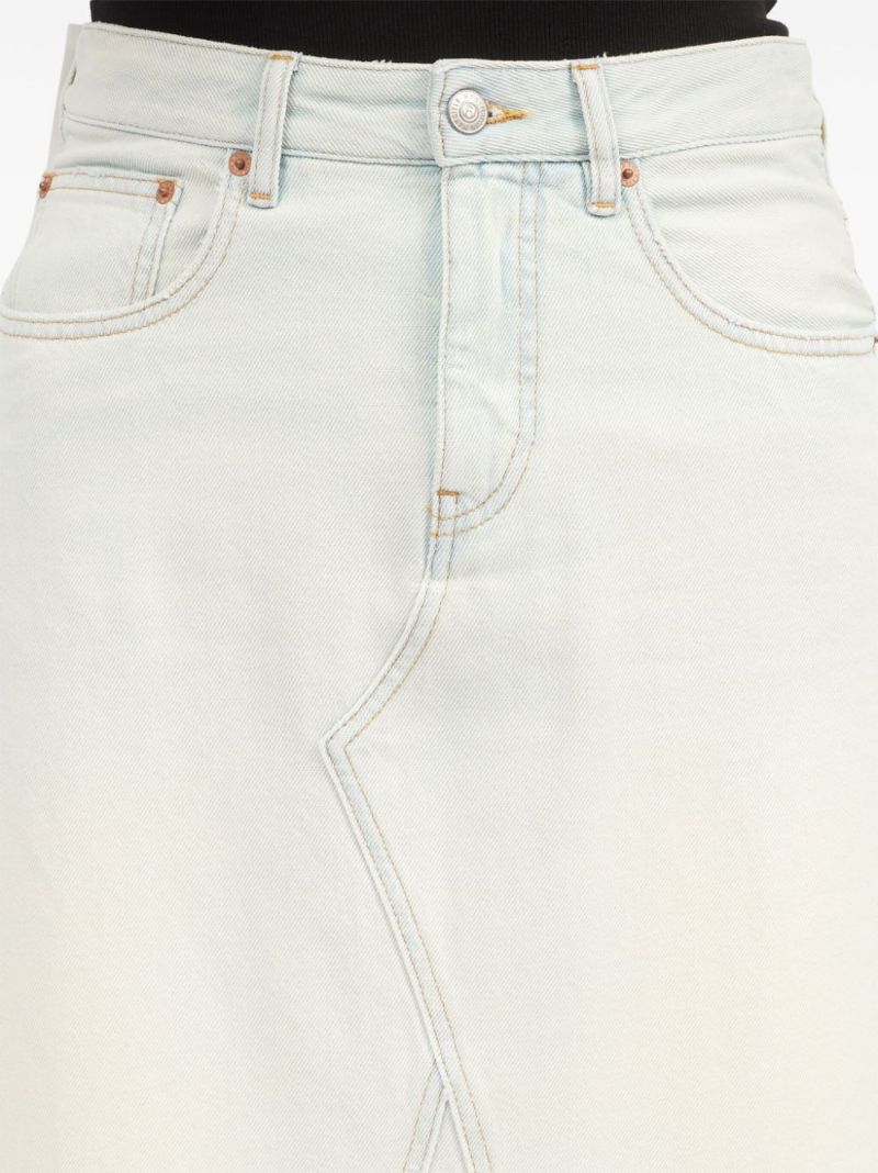 White A-line Denim Maxi Skirt