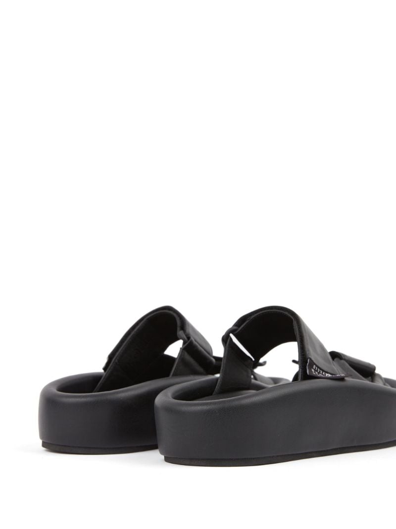 Black Webbing Leather Sandals