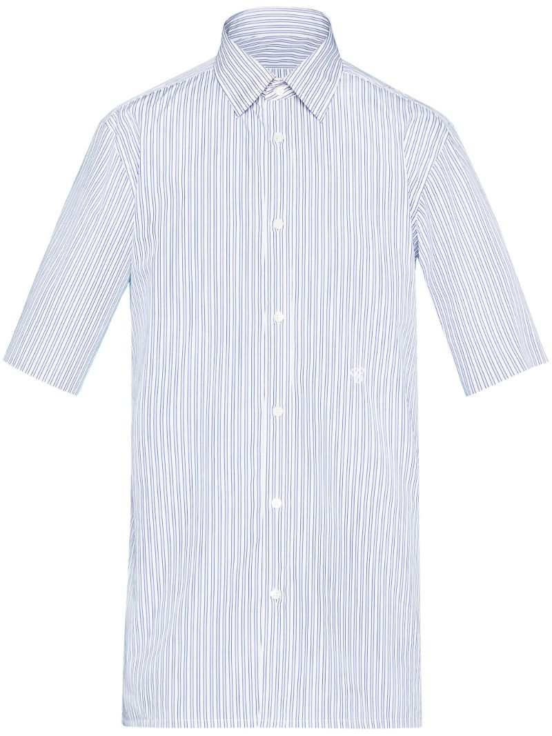 White and Blue C-embroidery Shirt
