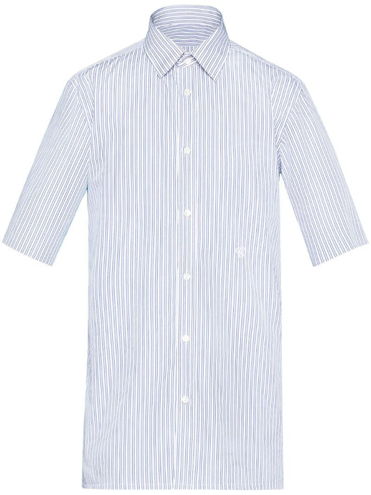 White and Blue C-embroidery Shirt