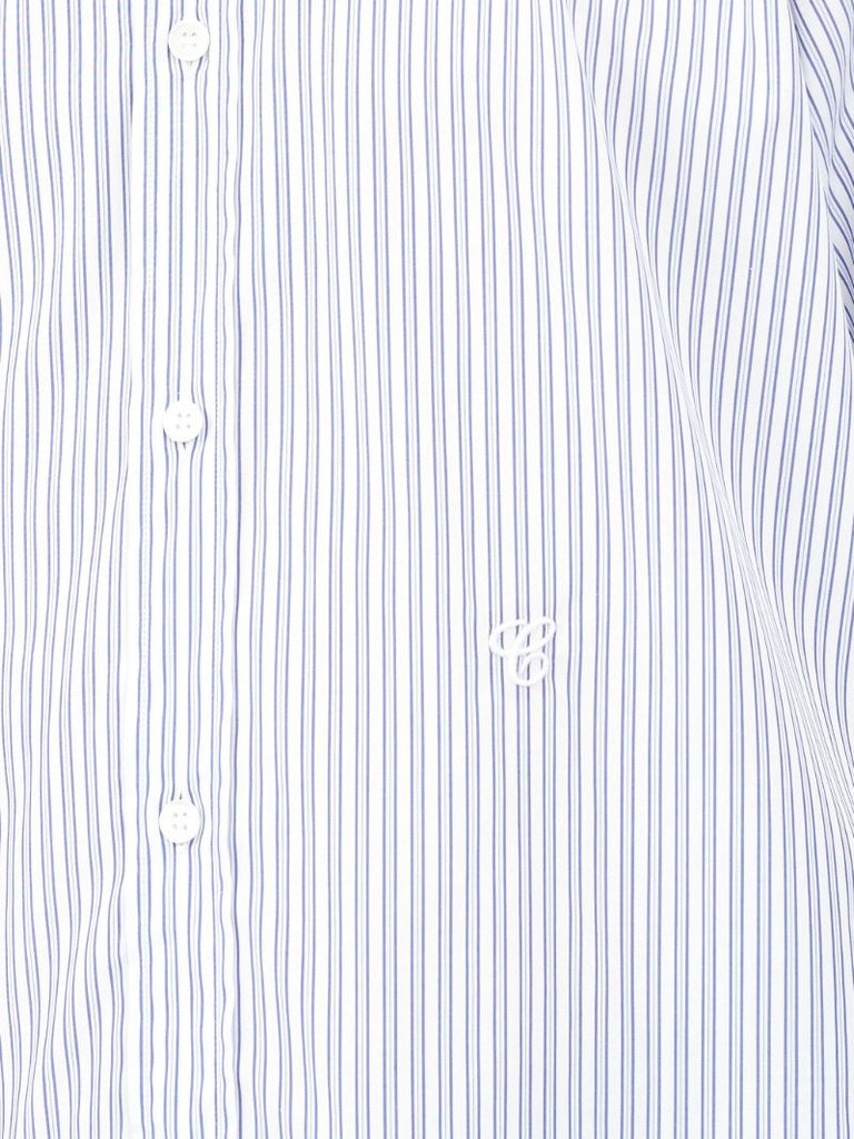 White and Blue C-embroidery Shirt
