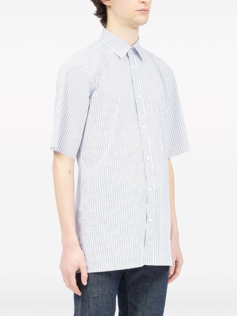 White and Blue C-embroidery Shirt