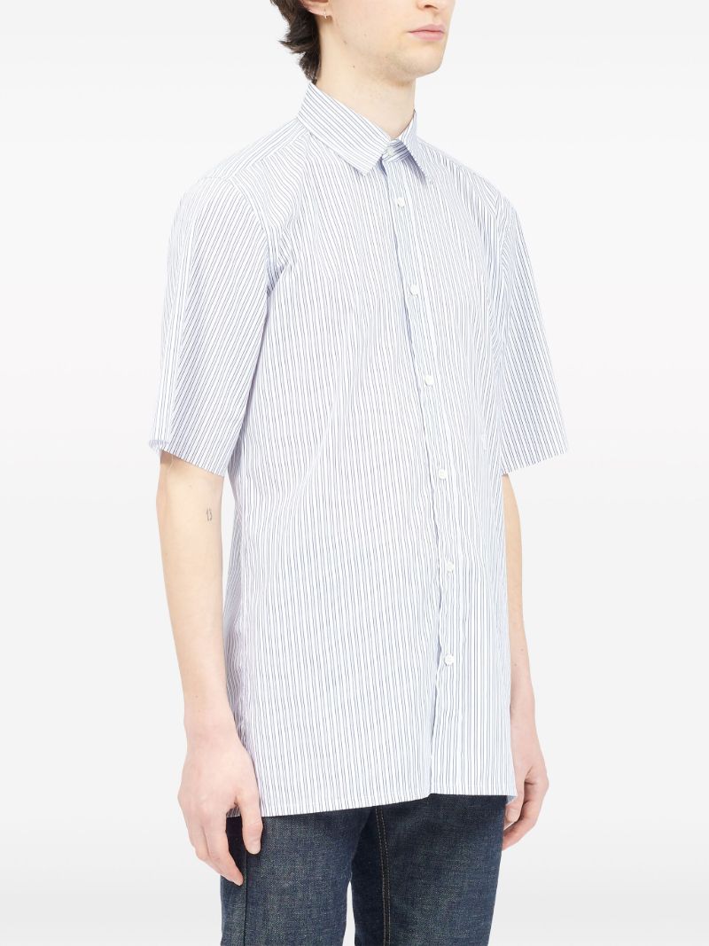 White and Blue C-embroidery Shirt