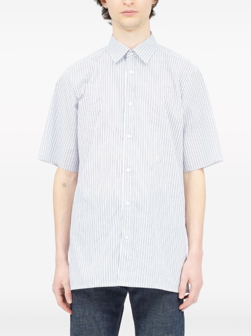 White and Blue C-embroidery Shirt