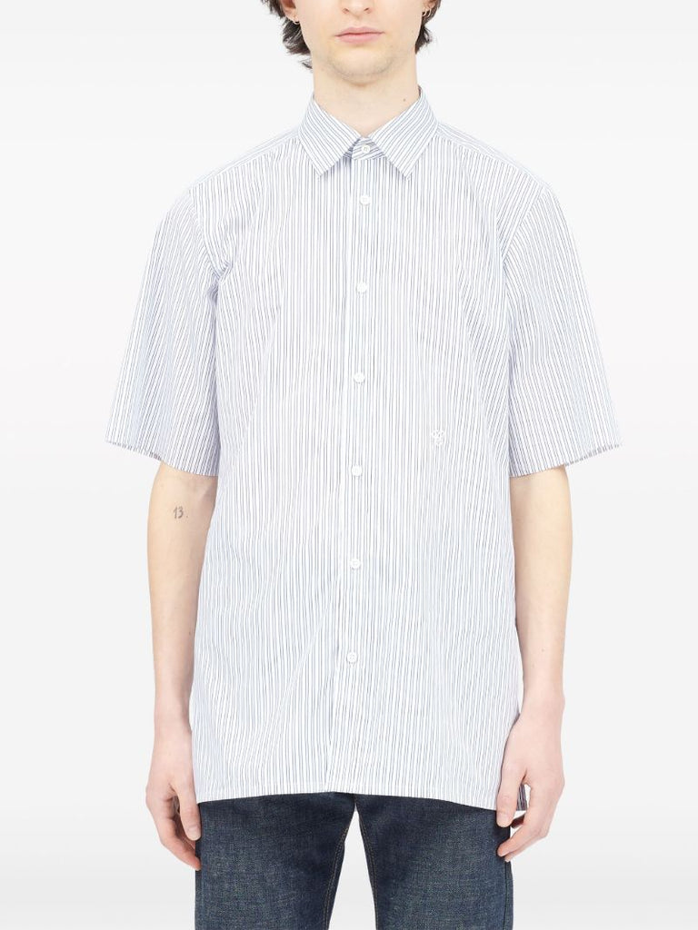 White and Blue C-embroidery Shirt
