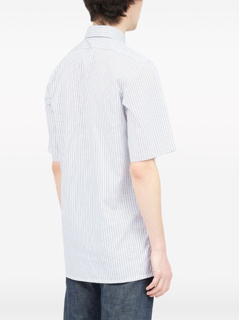 White and Blue C-embroidery Shirt