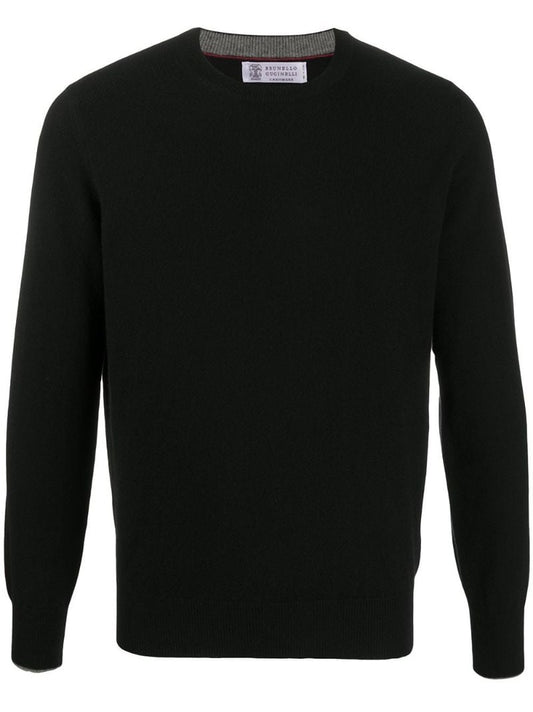 Black Crew Neck Cashmere Sweater