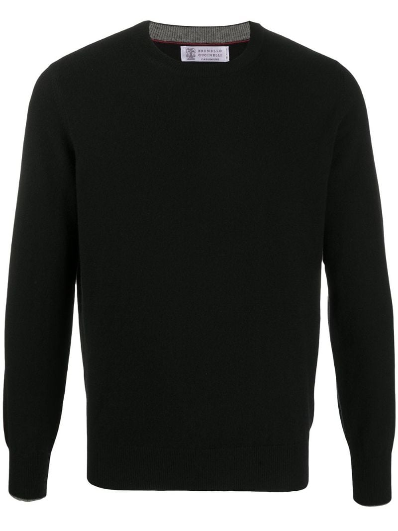 Black Crew Neck Cashmere Sweater