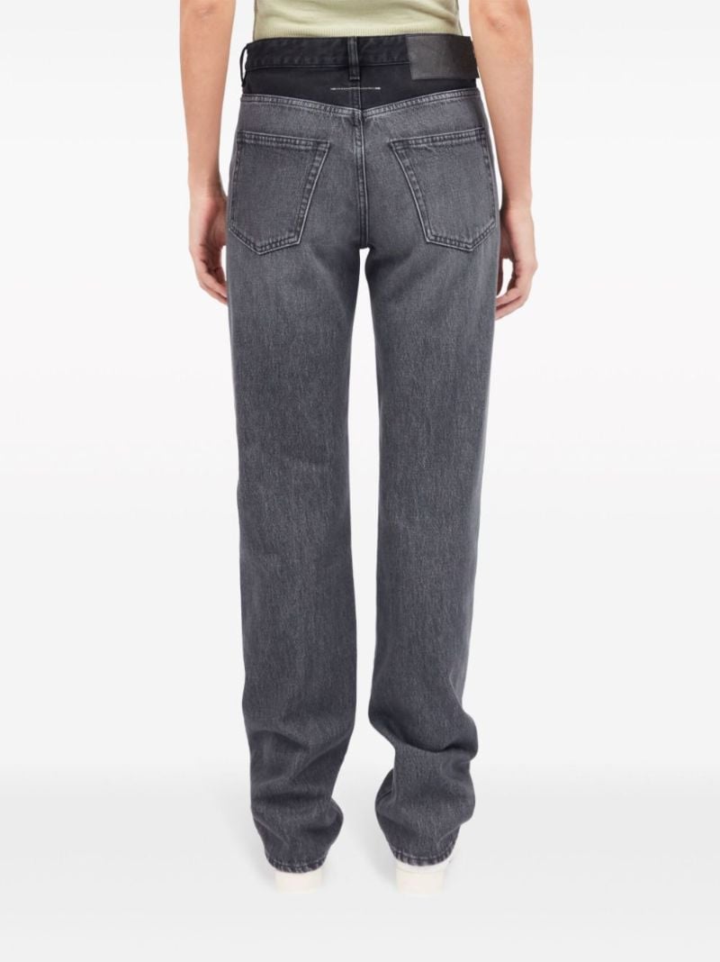 Grey Two-tone Straight-leg Jeans