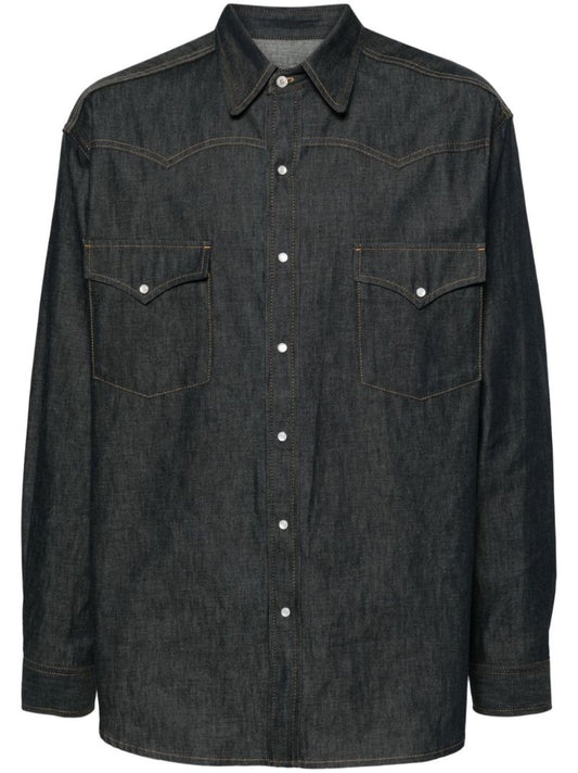 Blue Four-stitch Denim Shirt