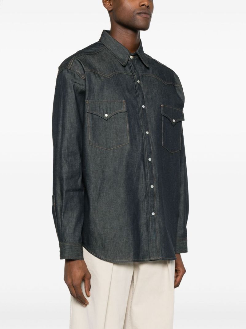 Blue Four-stitch Denim Shirt