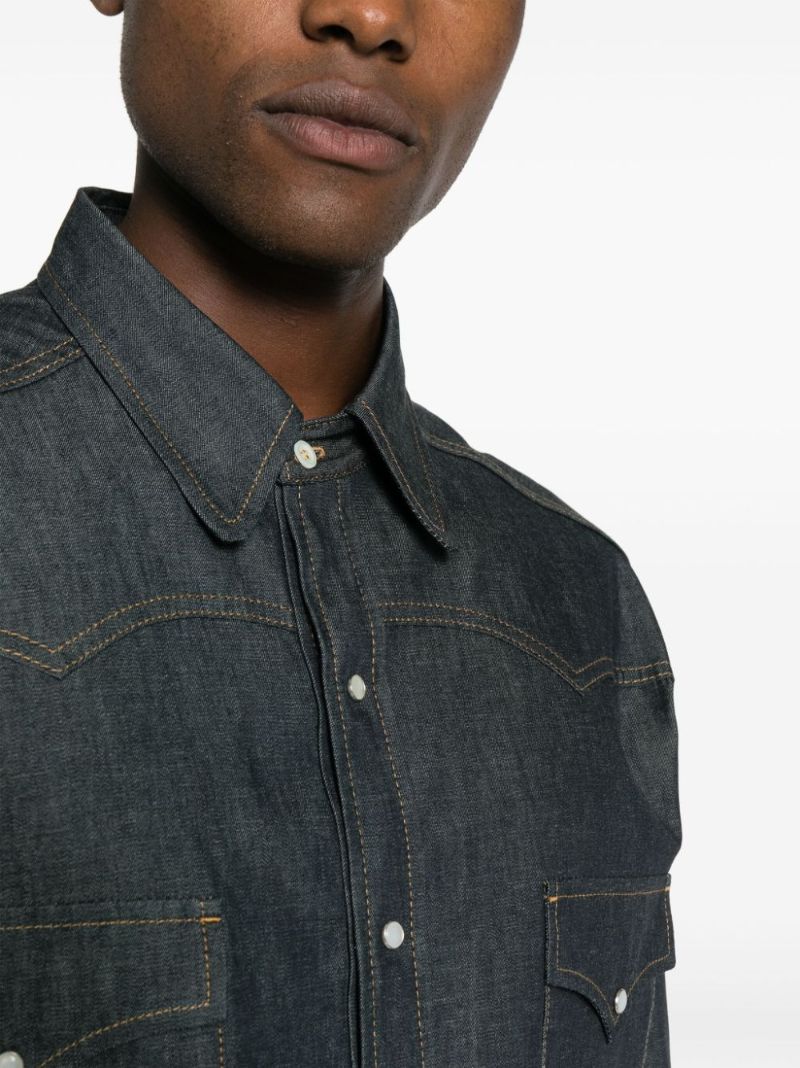Blue Four-stitch Denim Shirt