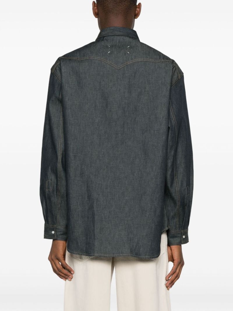 Blue Four-stitch Denim Shirt
