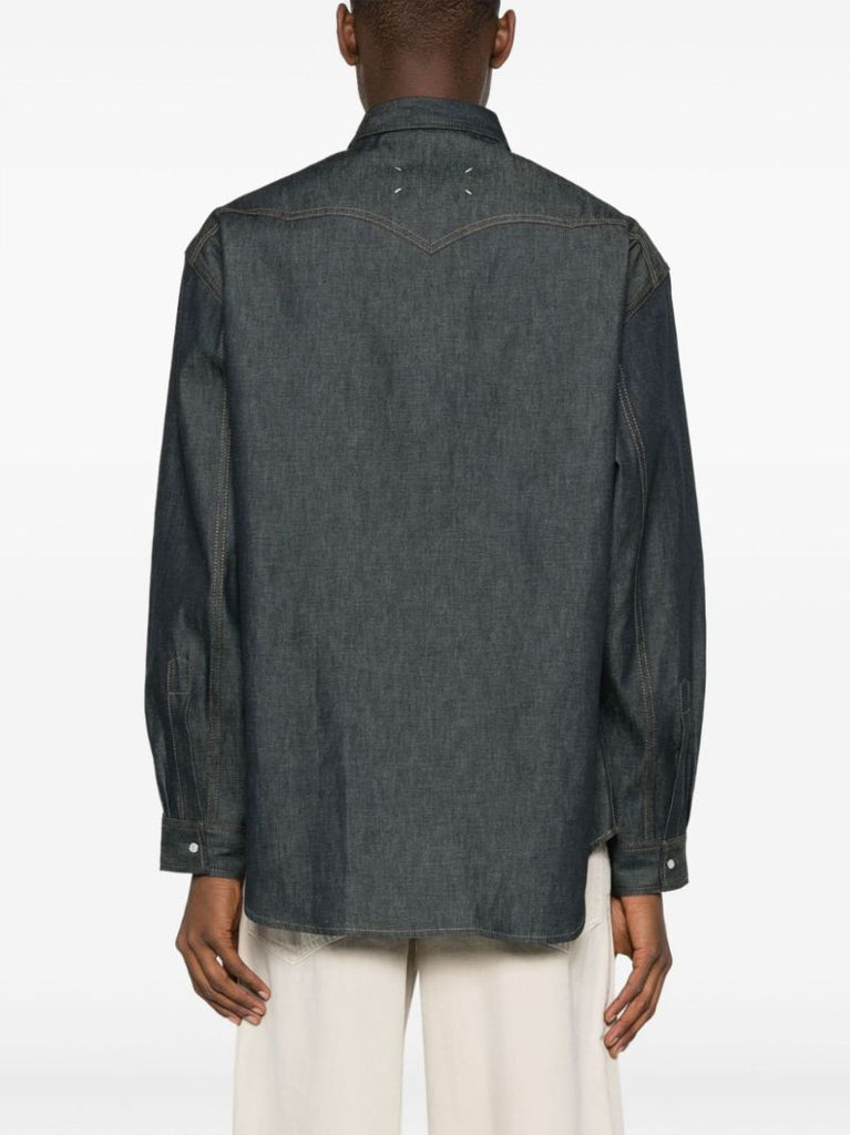 Blue Four-stitch Denim Shirt