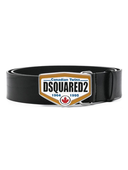 Black Canadian Twins Leather Belt