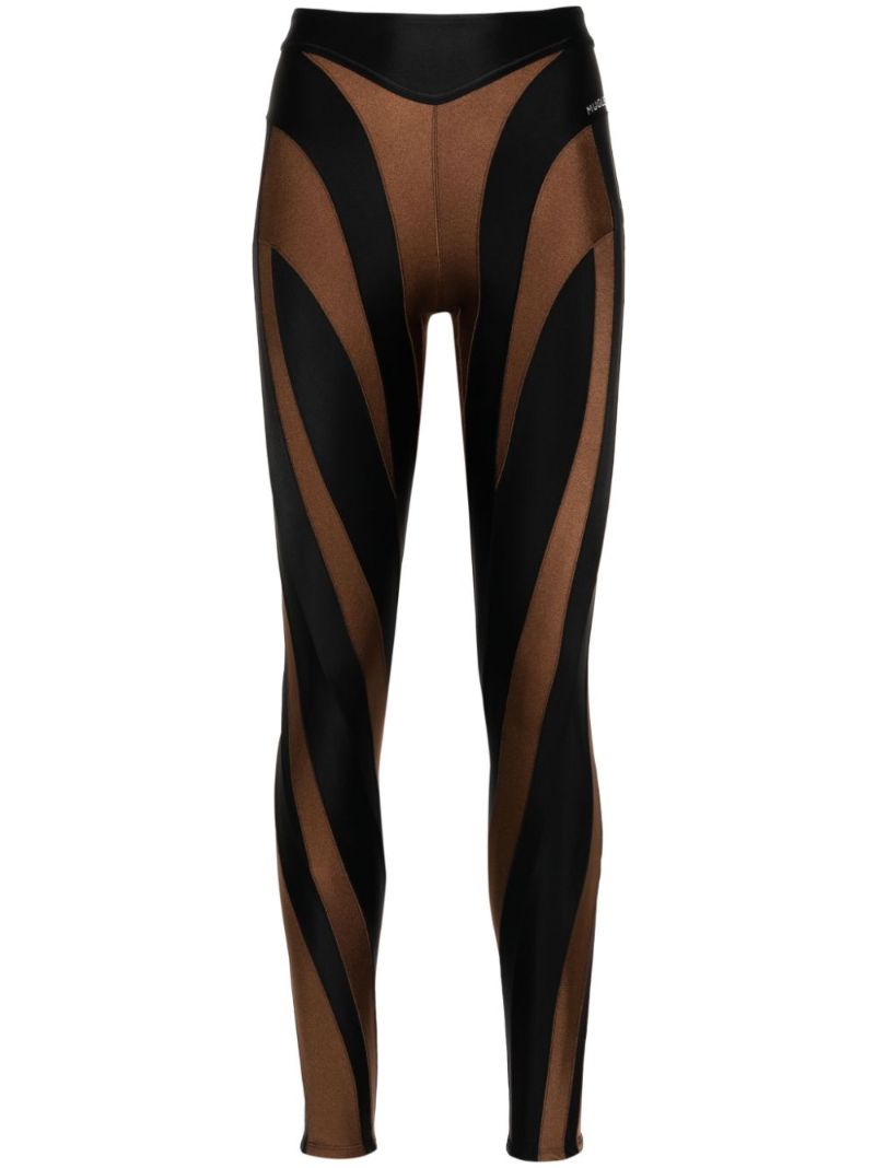 Black Bi-color Spiral Leggings