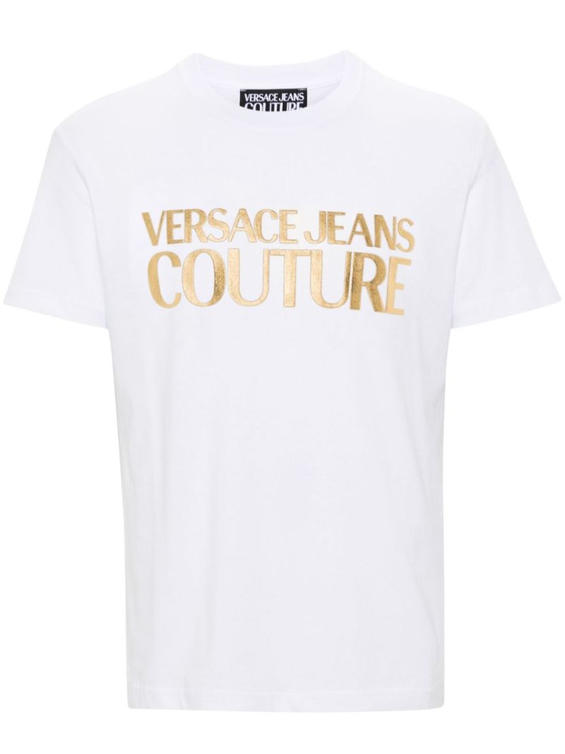 White Barocco-print Cotton T-shirt
