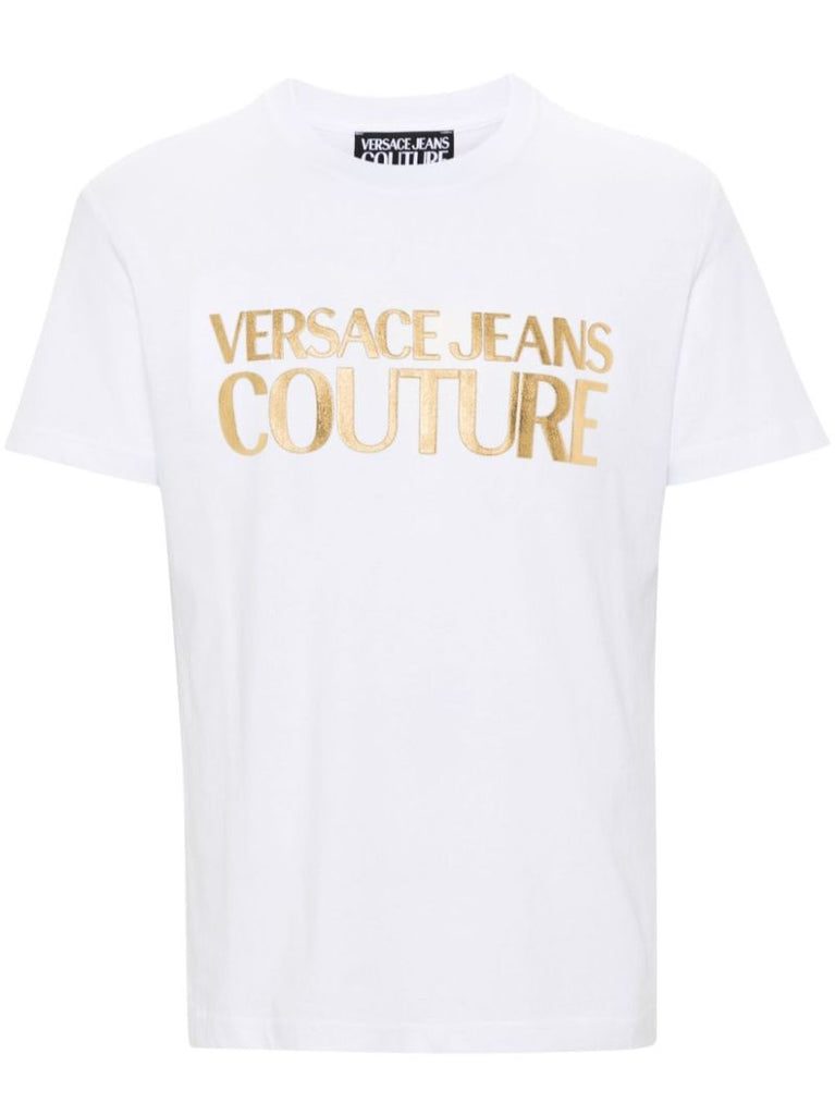 White Barocco-print Cotton T-shirt