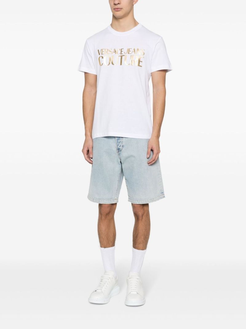 White Barocco-print Cotton T-shirt