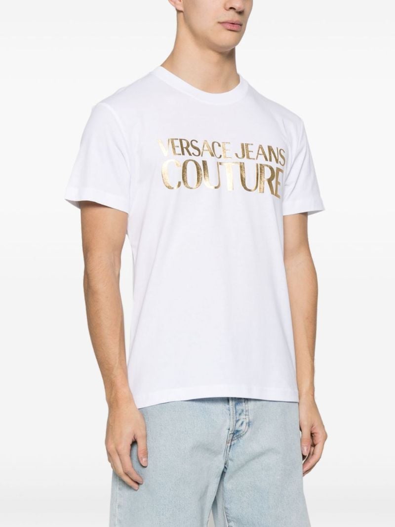 White Barocco-print Cotton T-shirt