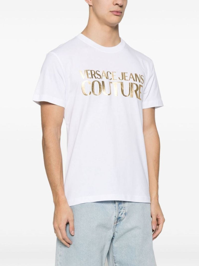 White Barocco-print Cotton T-shirt