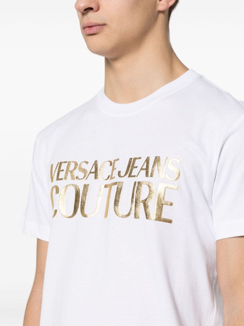 White Barocco-print Cotton T-shirt