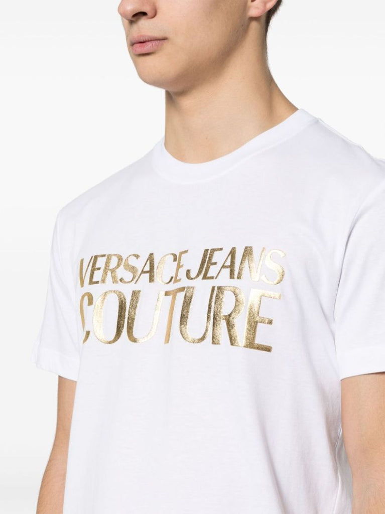 White Barocco-print Cotton T-shirt