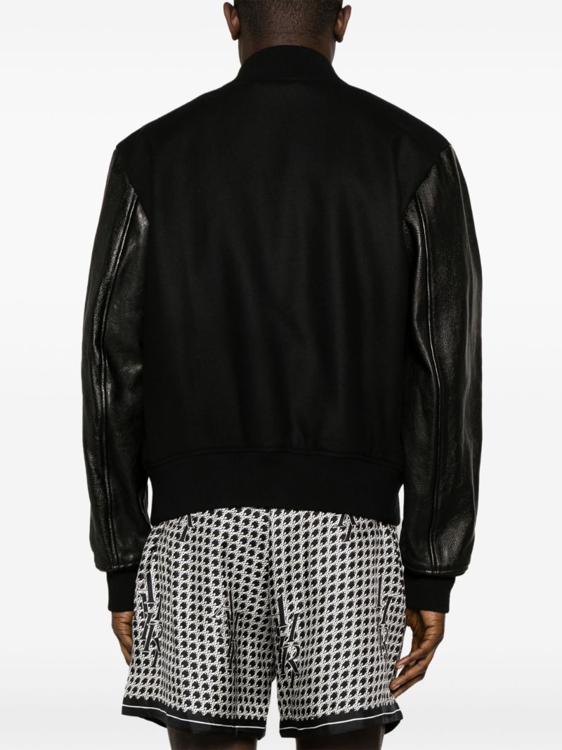Black Staggered Logo Varsity Jacket