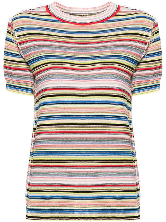 Multicolour Striped Cotton T-shirt