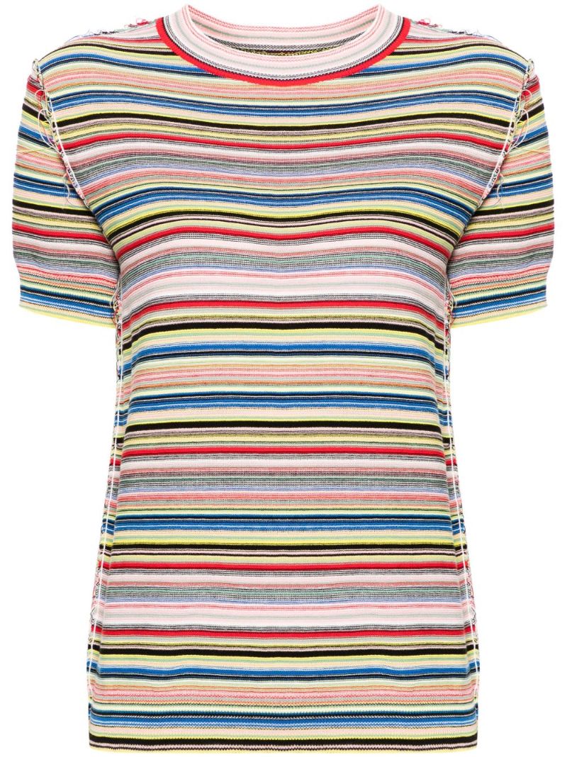 Multicolour Striped Cotton T-shirt