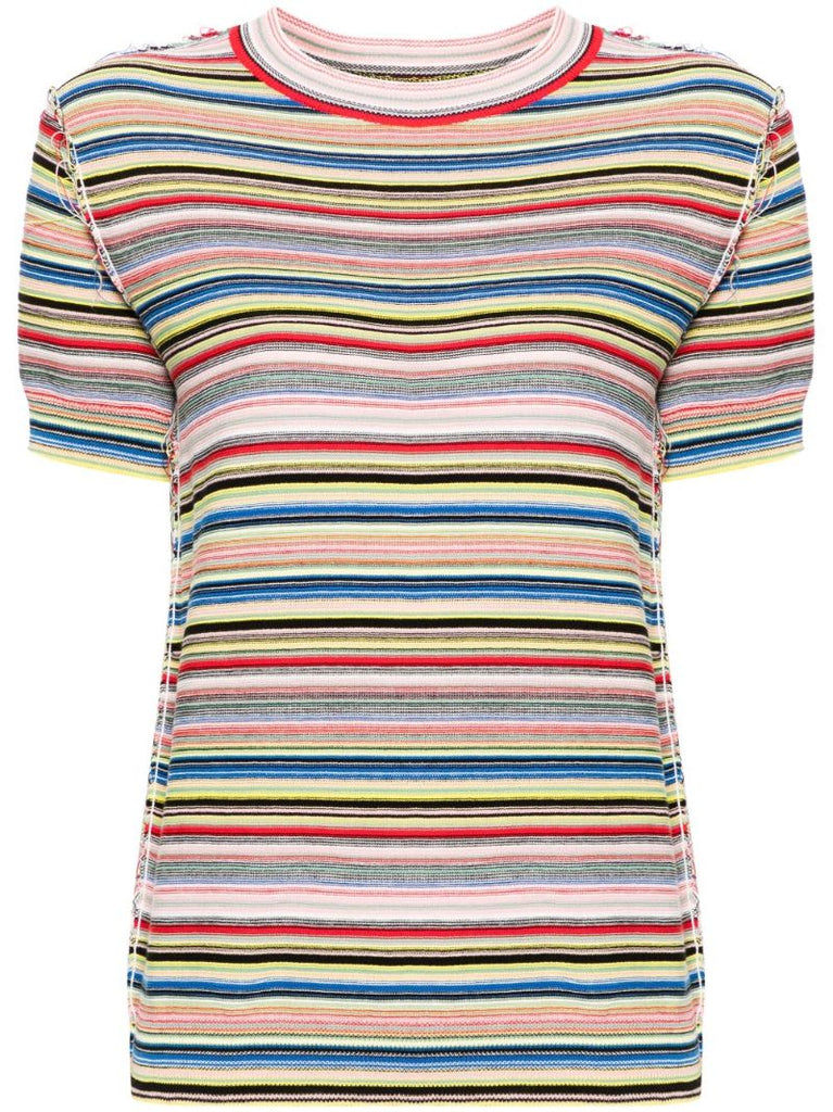 Multicolour Striped Cotton T-shirt