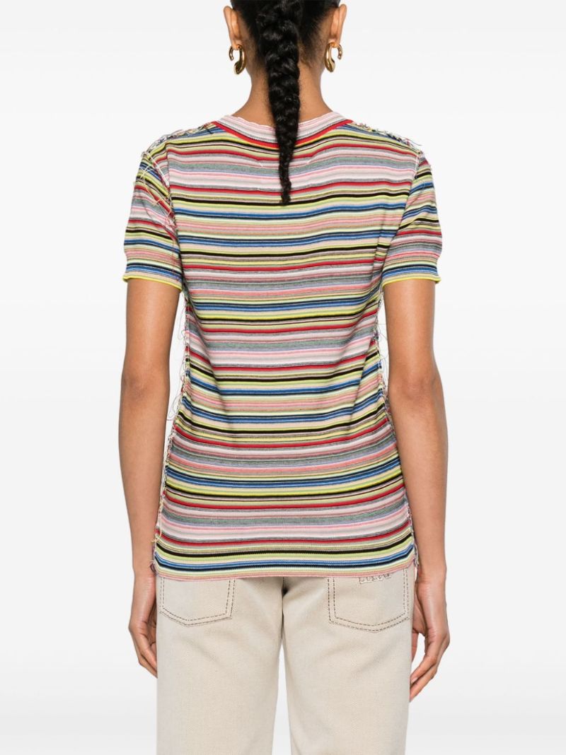 Multicolour Striped Cotton T-shirt