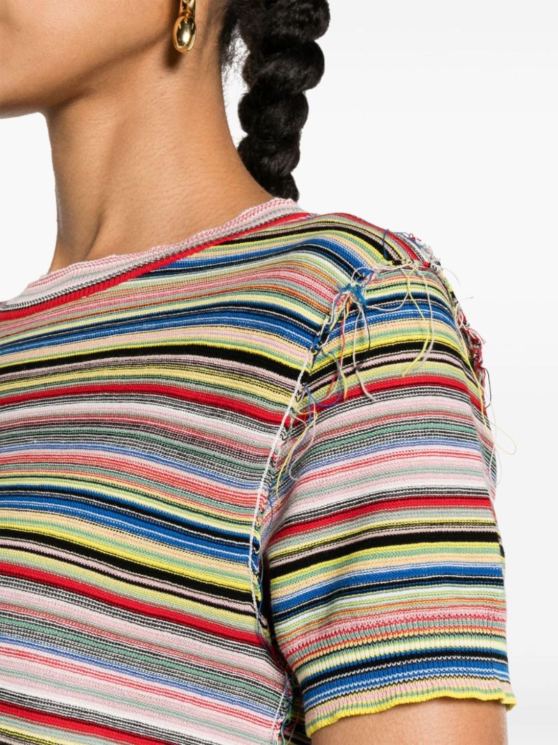 Multicolour Striped Cotton T-shirt