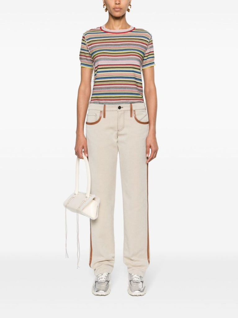 Multicolour Striped Cotton T-shirt